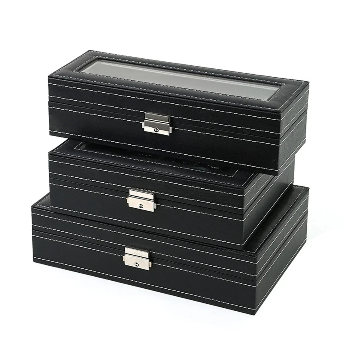 PU Leather Watch Organizer Box
