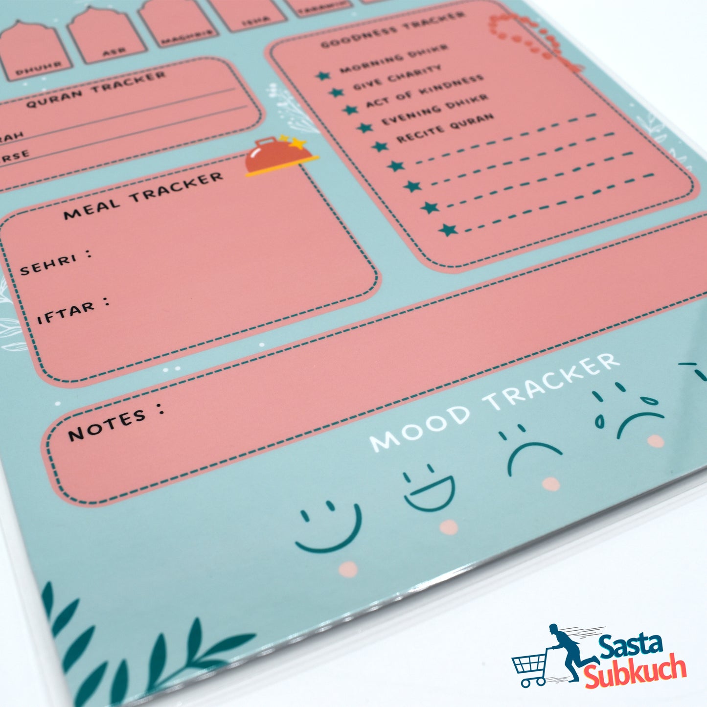 Ramadan tracker A4 size laminate with board marker