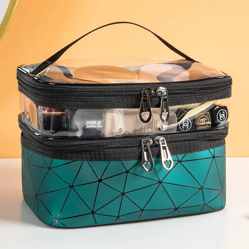 Double Layer Daimond Cosmetic Bag (Random Color)