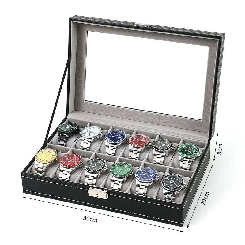 PU Leather Watch Organizer Box