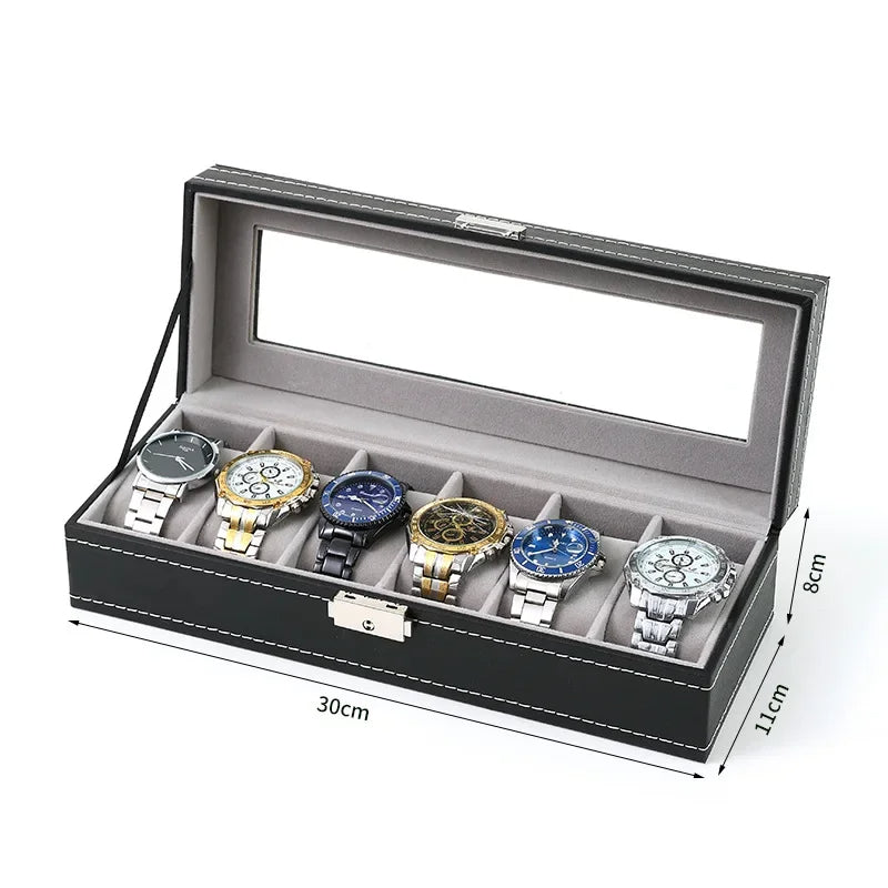 PU Leather Watch Organizer Box