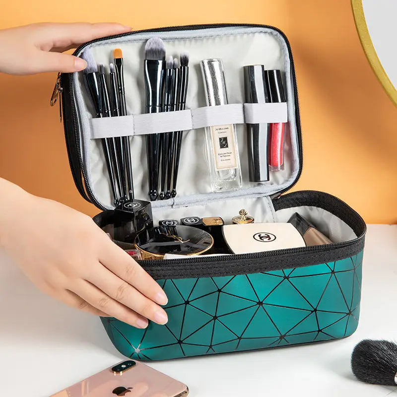 Double Layer Daimond Cosmetic Bag (Random Color)