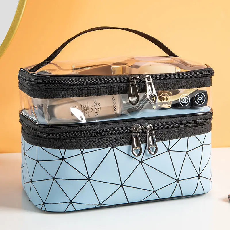Double Layer Daimond Cosmetic Bag (Random Color)