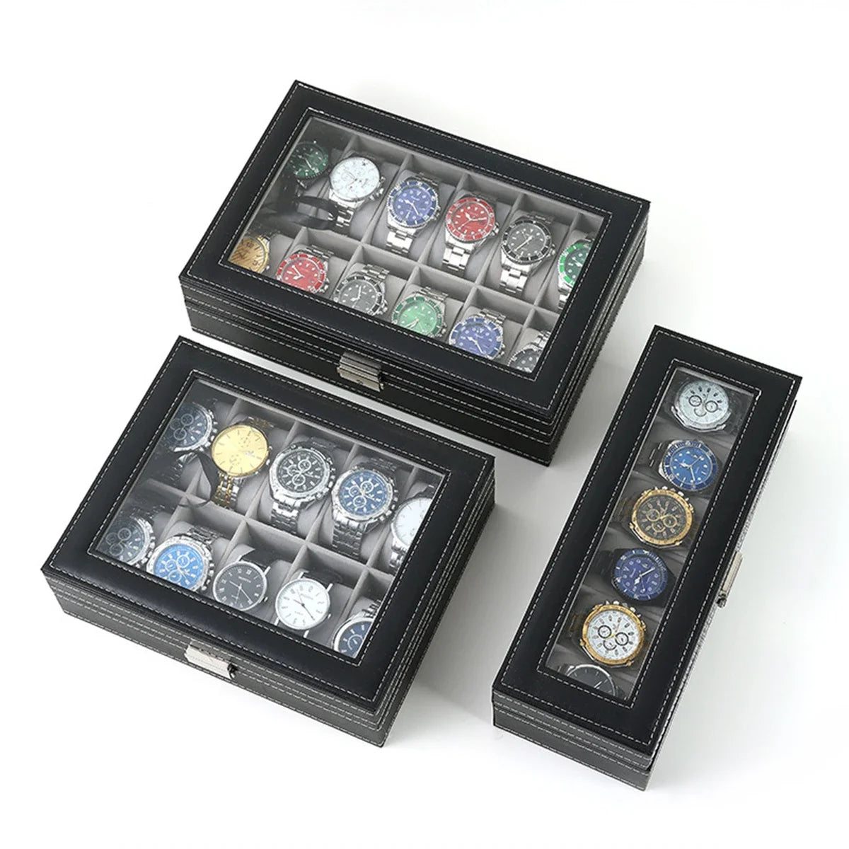 PU Leather Watch Organizer Box