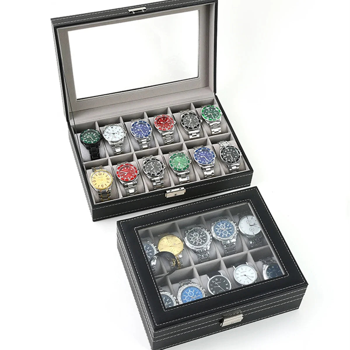 PU Leather Watch Organizer Box