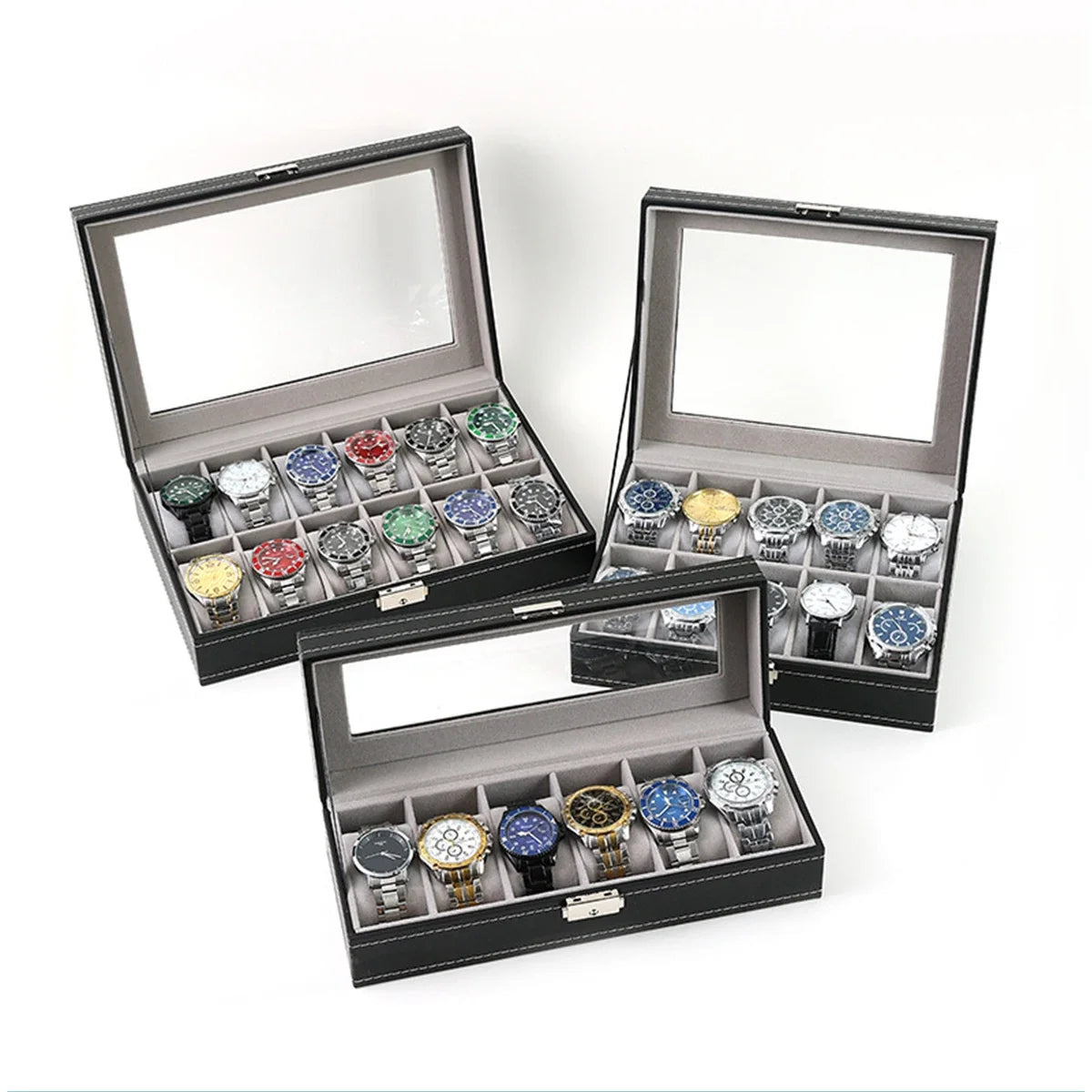 PU Leather Watch Organizer Box