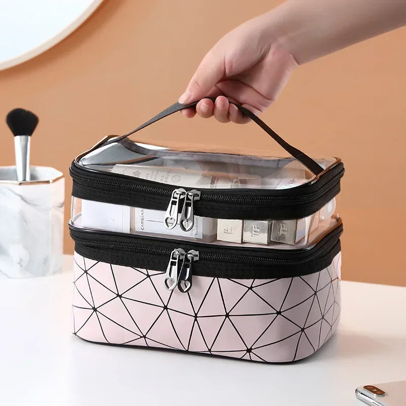 Double Layer Daimond Cosmetic Bag (Random Color)