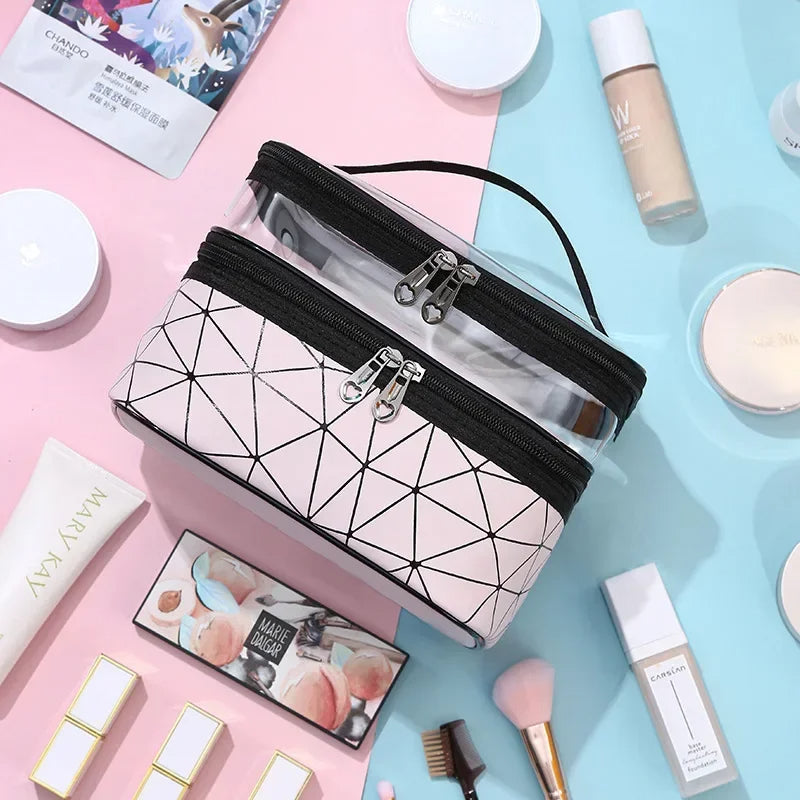 Double Layer Daimond Cosmetic Bag (Random Color)