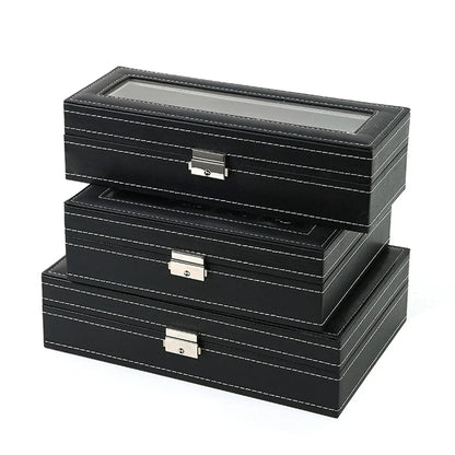 PU Leather Watch Organizer Box