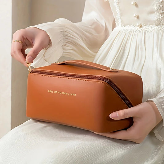 PU Leather Cosmetic Pouch (Random Color)