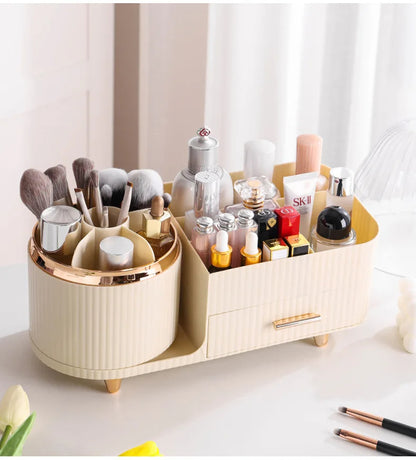 360° rotating brush with cosmetic organizer