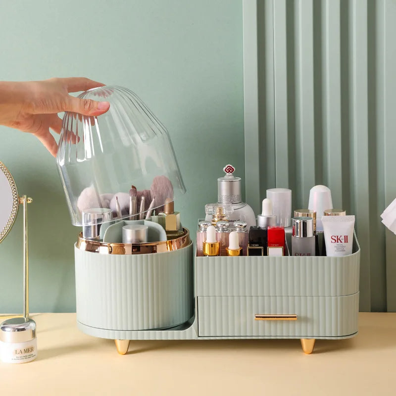 360° rotating brush with cosmetic organizer