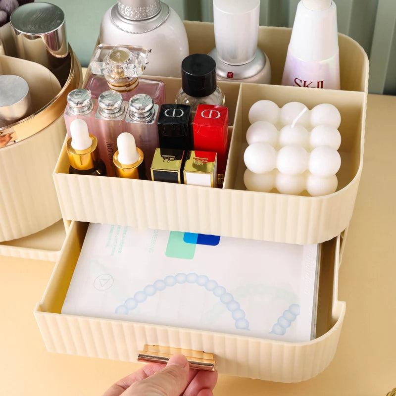 360° rotating brush with cosmetic organizer