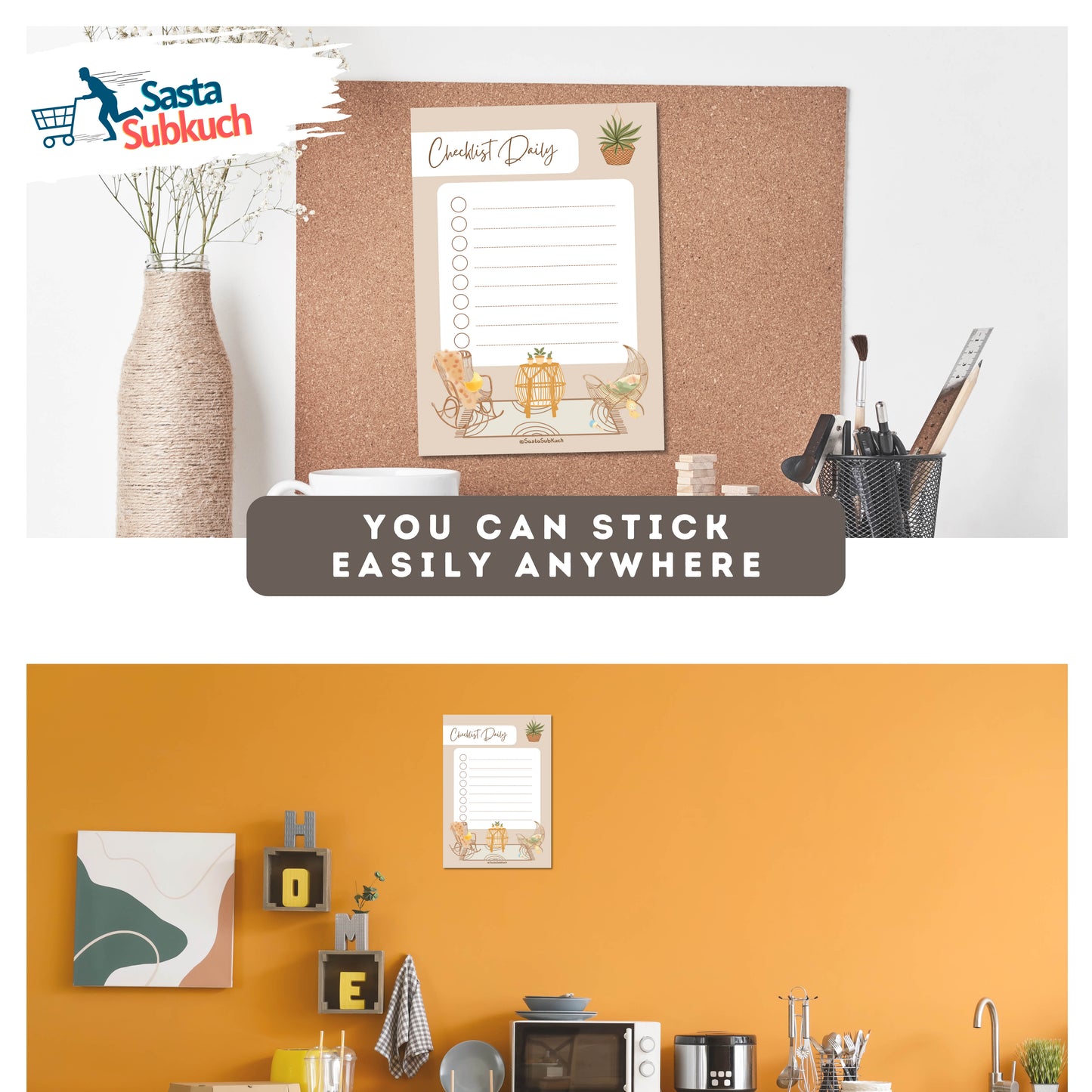 Checklist Daily Planner A4 Size Laminate with Board Marker