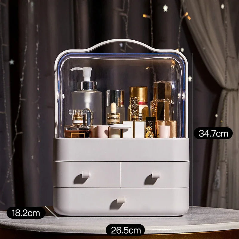Acrylic double door cosmetic organizer