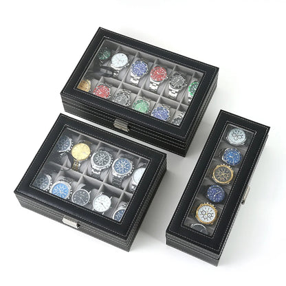 PU Leather Watch Organizer Box