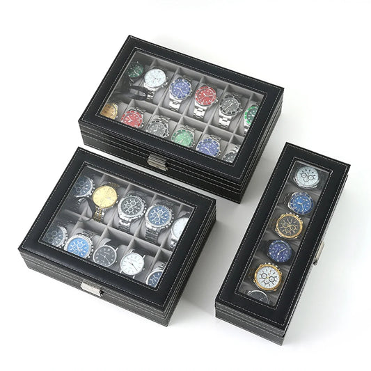 PU Leather Watch Organizer Box