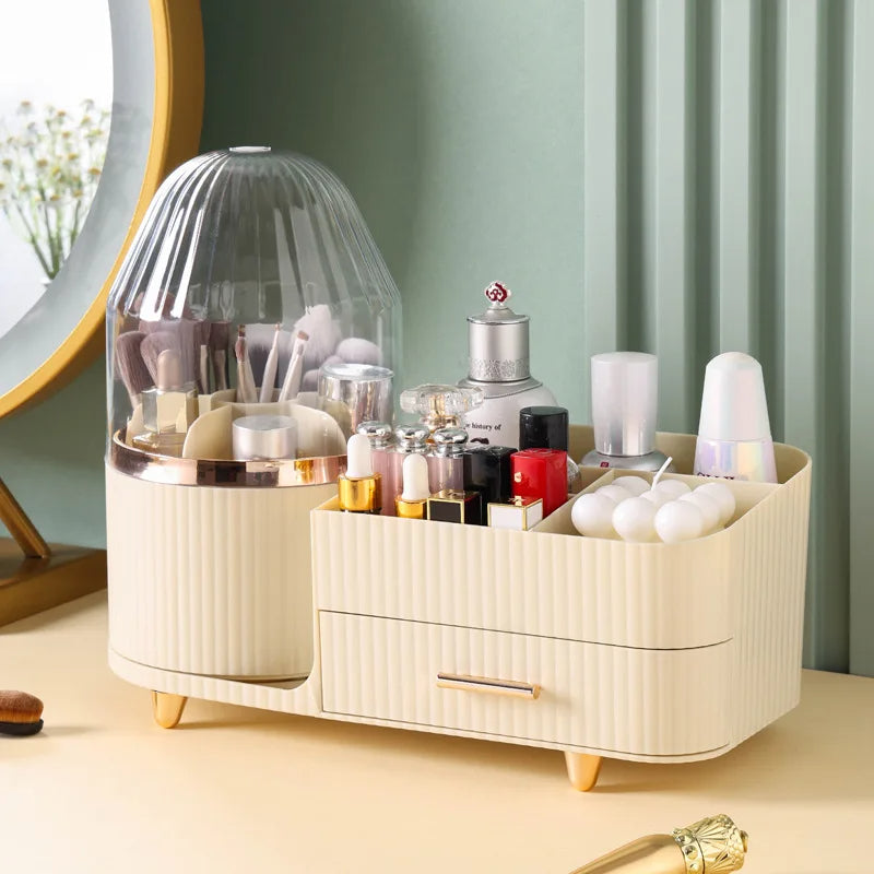 360° rotating brush with cosmetic organizer