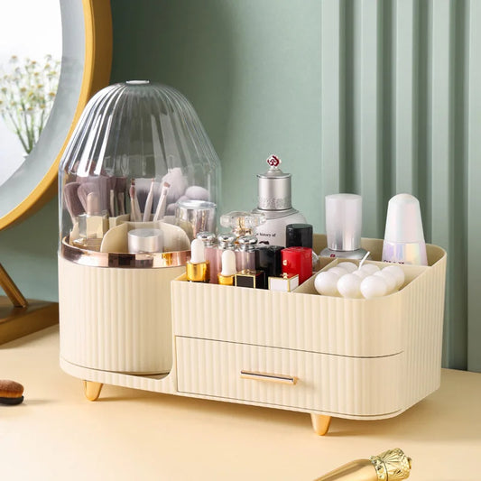 360° rotating brush with cosmetic organizer