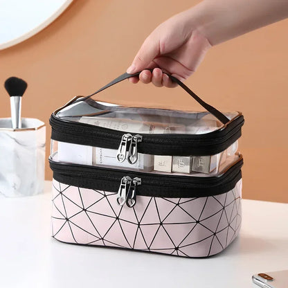 Double Layer Daimond Cosmetic Bag (Random Color)