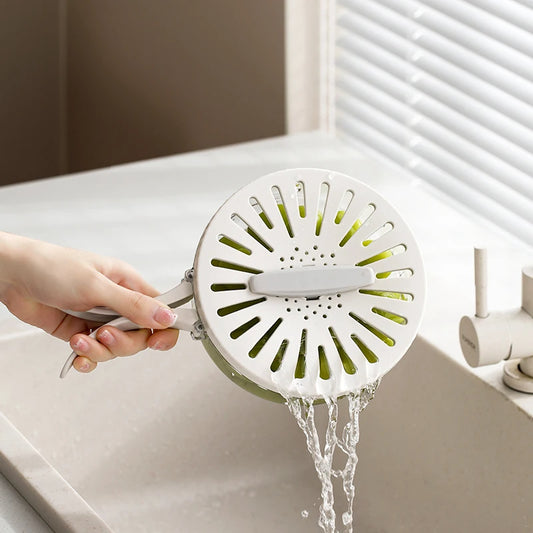 Fruit and Vegetable Basket with Lid, 2 in 1 Drainer, Multifunctional Bowl